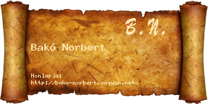 Bakó Norbert névjegykártya