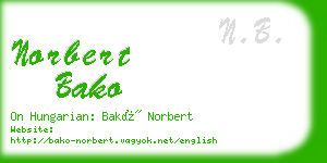 norbert bako business card